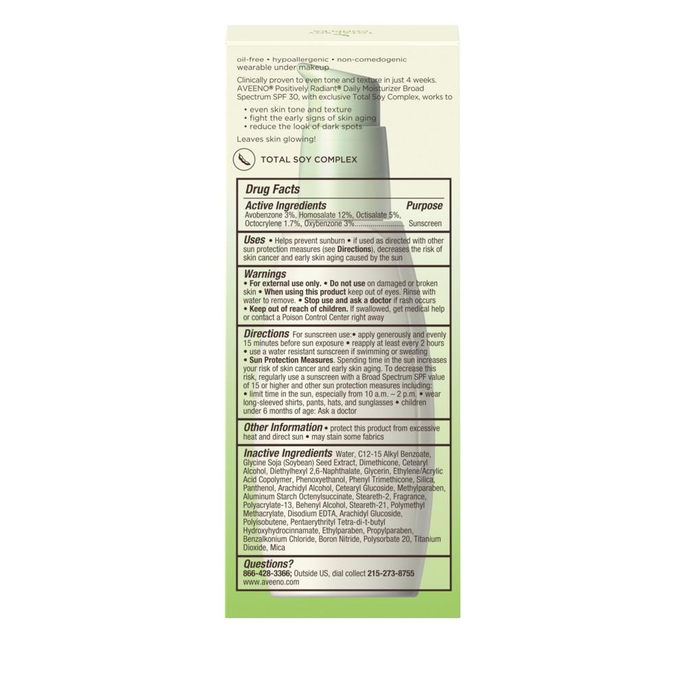 Aveeno Positively Radiant Moisturizer Daily Defense SPF30