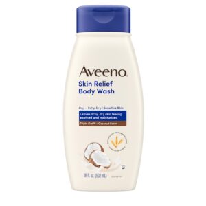 Aveeno Skin Relief Gentle Scent Body Wash Nourishing Coconut 12 Fl oz