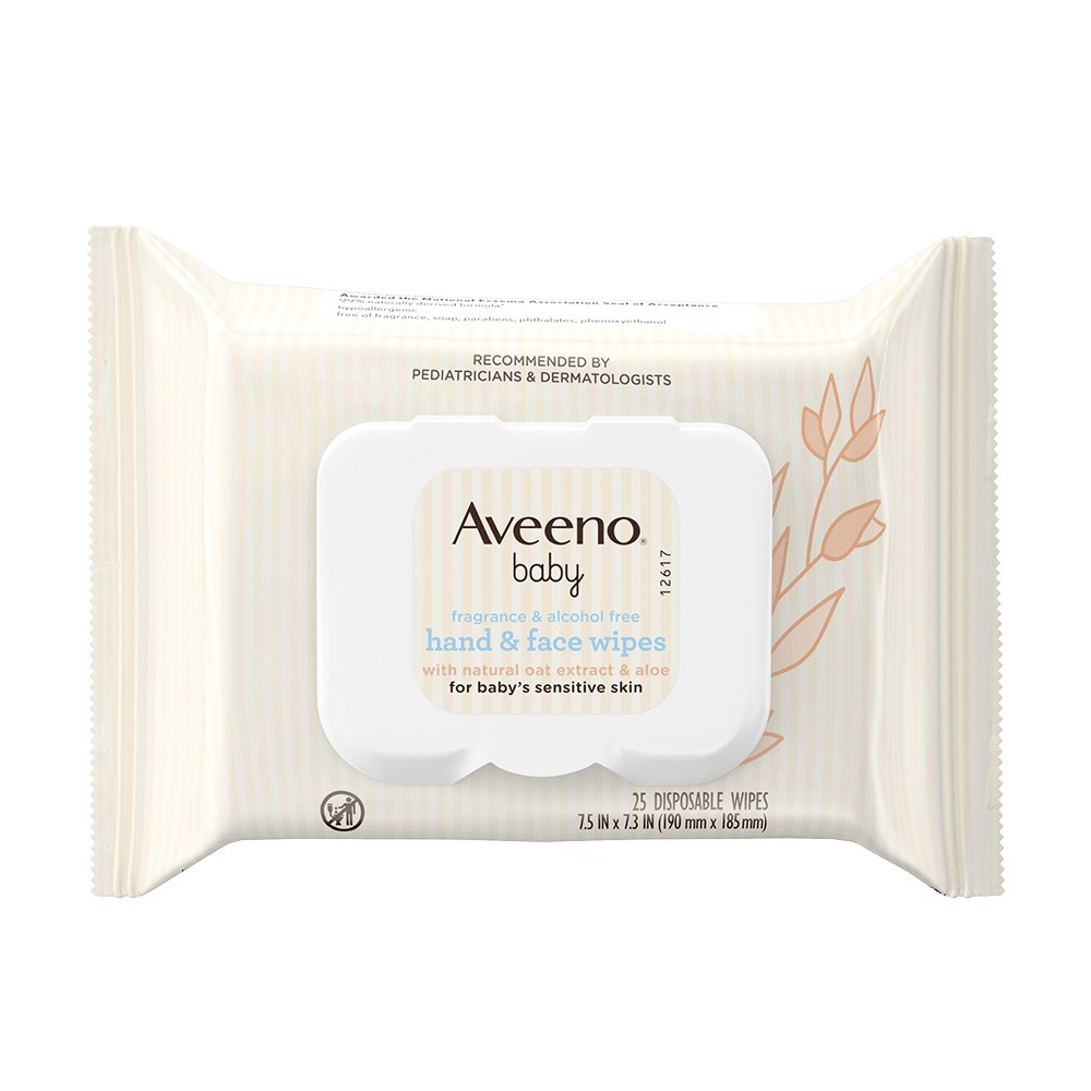 Aveeno Baby Sensitive Skin Hand & Face Wipes 25’s