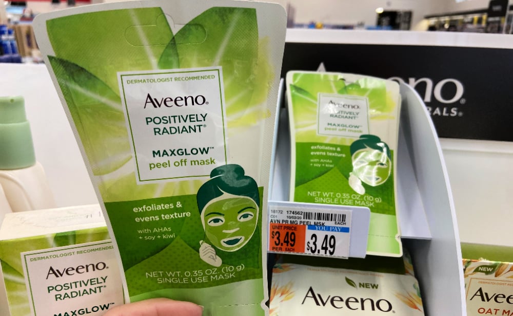 Aveeno Positivley Radiant Maxglow Peel Off Mask 2oz Tube