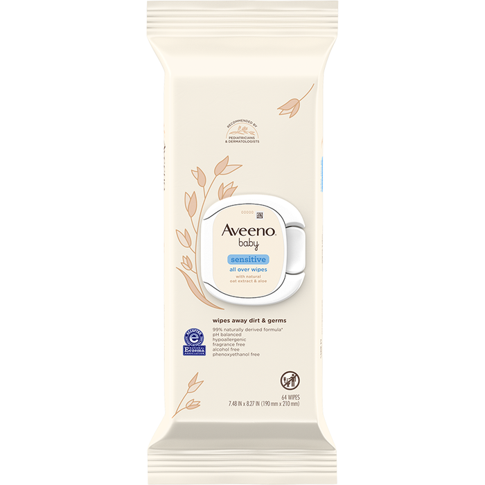 Aveeno Baby All Over Sensitive Wipes 64CT