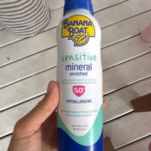 Banana Boat  Sensitive mineral  Hypoallergenic Sunscreen Spray SPF 50+ 6oz