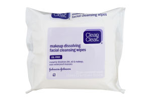 Clean & Clear Makep Dissolving Facial Wipes 25CT