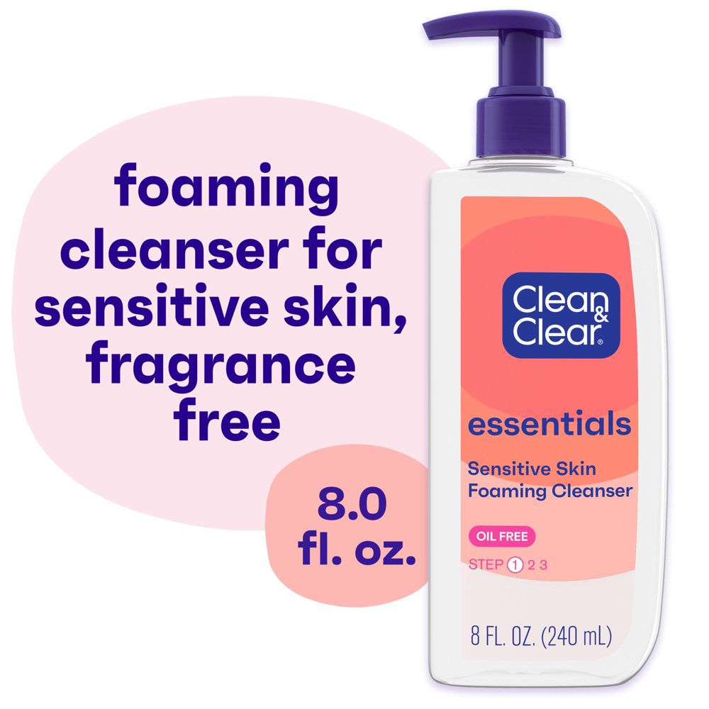 Clean & Clear Foaming Facial Sensitive Cleanser 8FL OZ SAVE $8.00