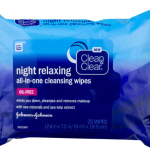 Clean & Clear Night Relaxing All-In-One Cleansing Wipes 25CT