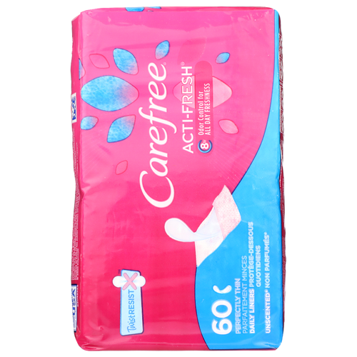 Carefree Acti-Fresh Unscented Thins 60’s