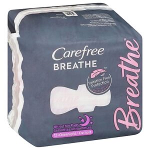 Carefree Breathe Ultra Thin Overnight Pads 12’s