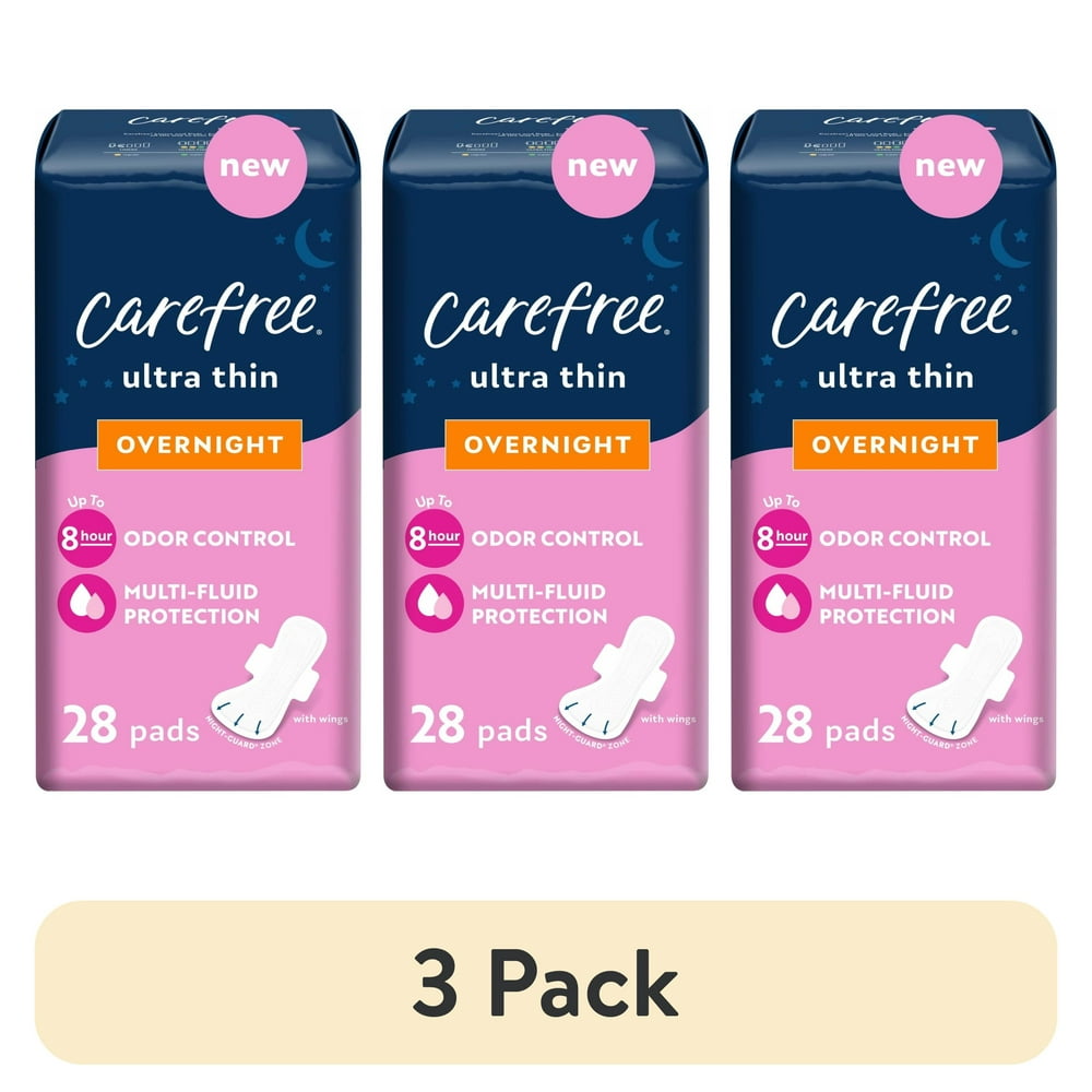 Carefree Ultrathin Pads Overnight wings 28’s