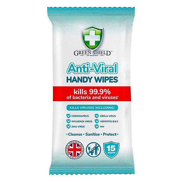 GreenShield Anti-Viral Handy Wipes 15’s