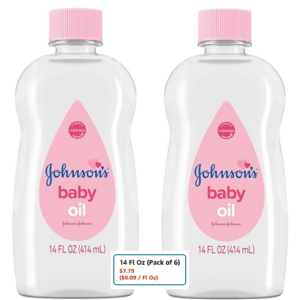 Johnson’s Baby oil Regular 14oz save $10.00