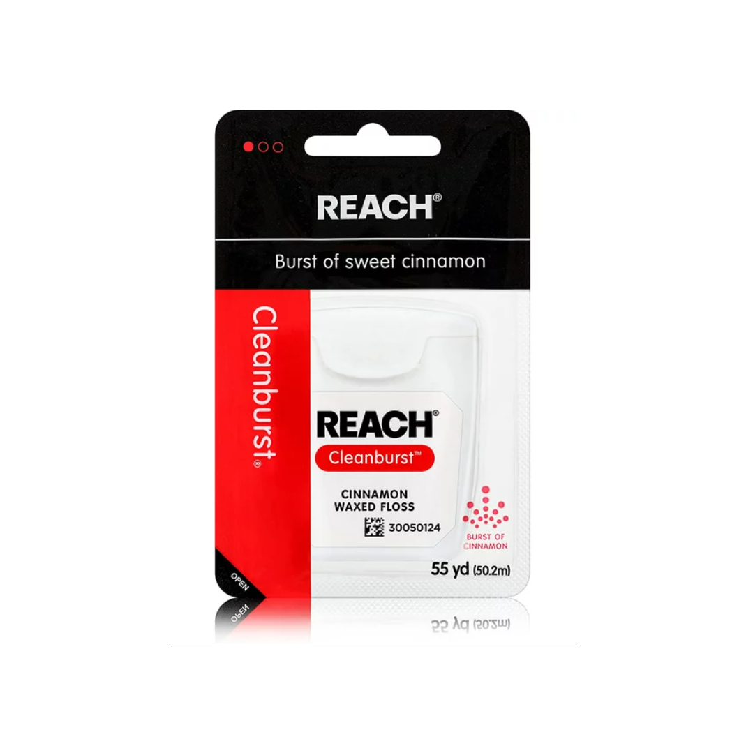 Reach Dental Floss Cleanburst Cinnamon Waxed 55YDS