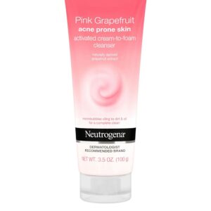 Neutrogena Pink Grapefruit Acne Prone Skin Cream to Foam Cleanser 3.5oz