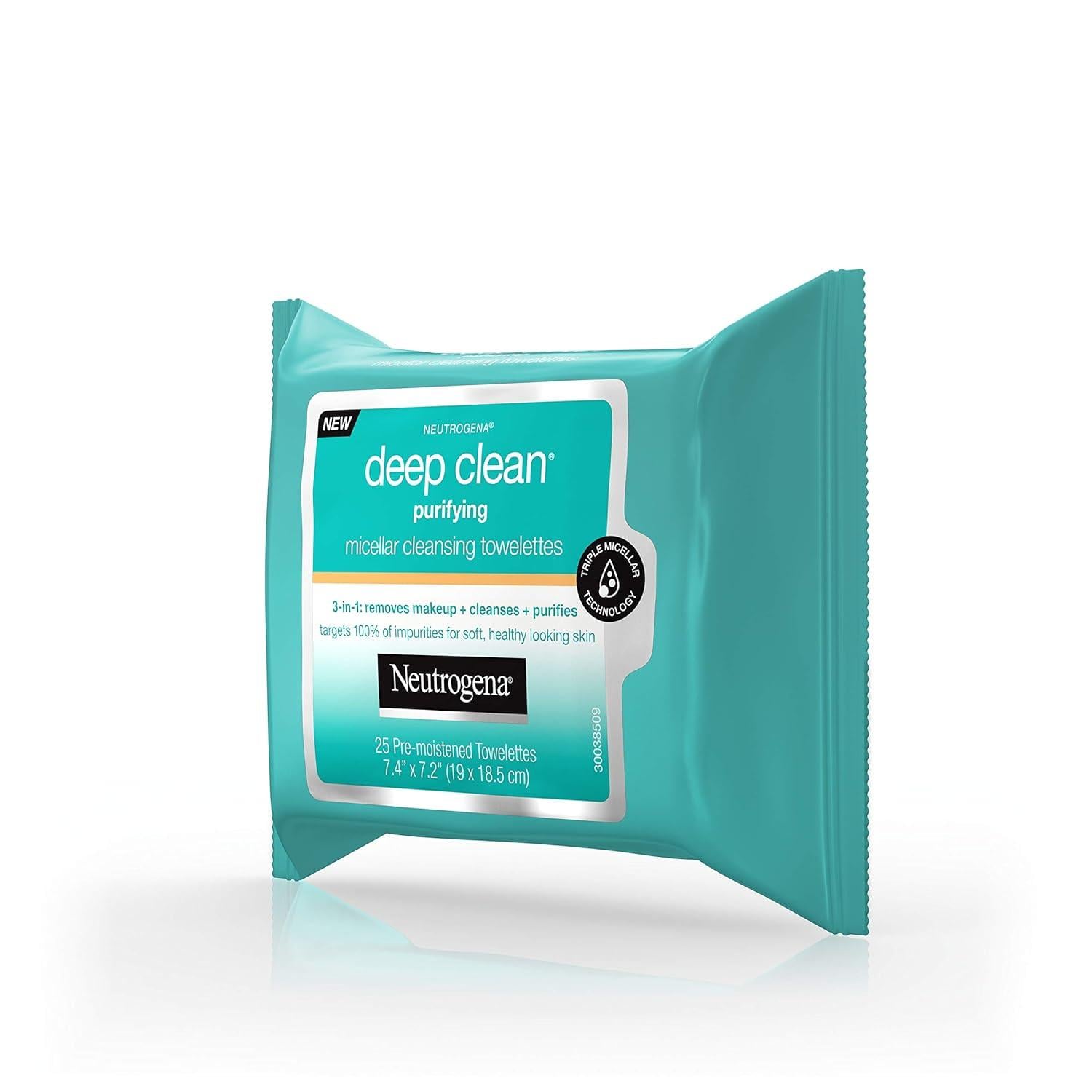 Neutrogena Deep Clean Purifying Micellar Cleansing Towelettes 25CT