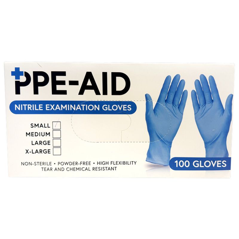 PPE-AID Nitrile Examination Gloves 100CT