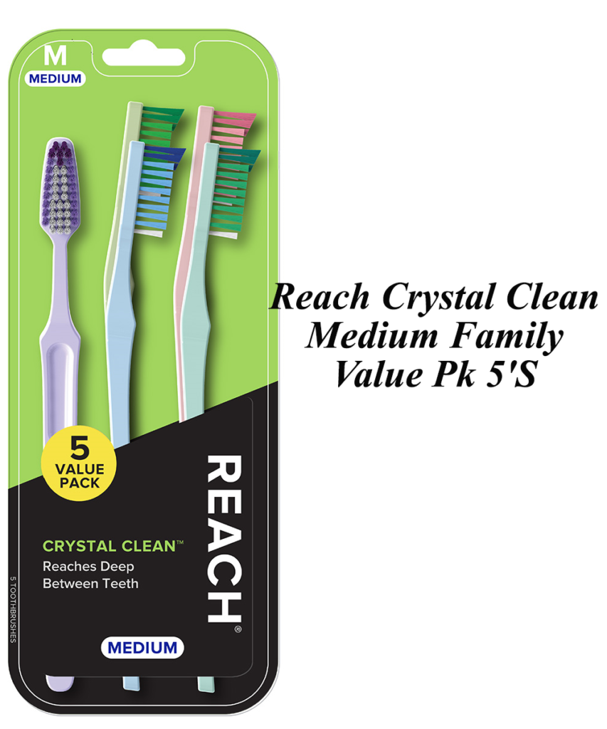 Reach Crystal Medium Family Value Pack 5’s Toothbrush