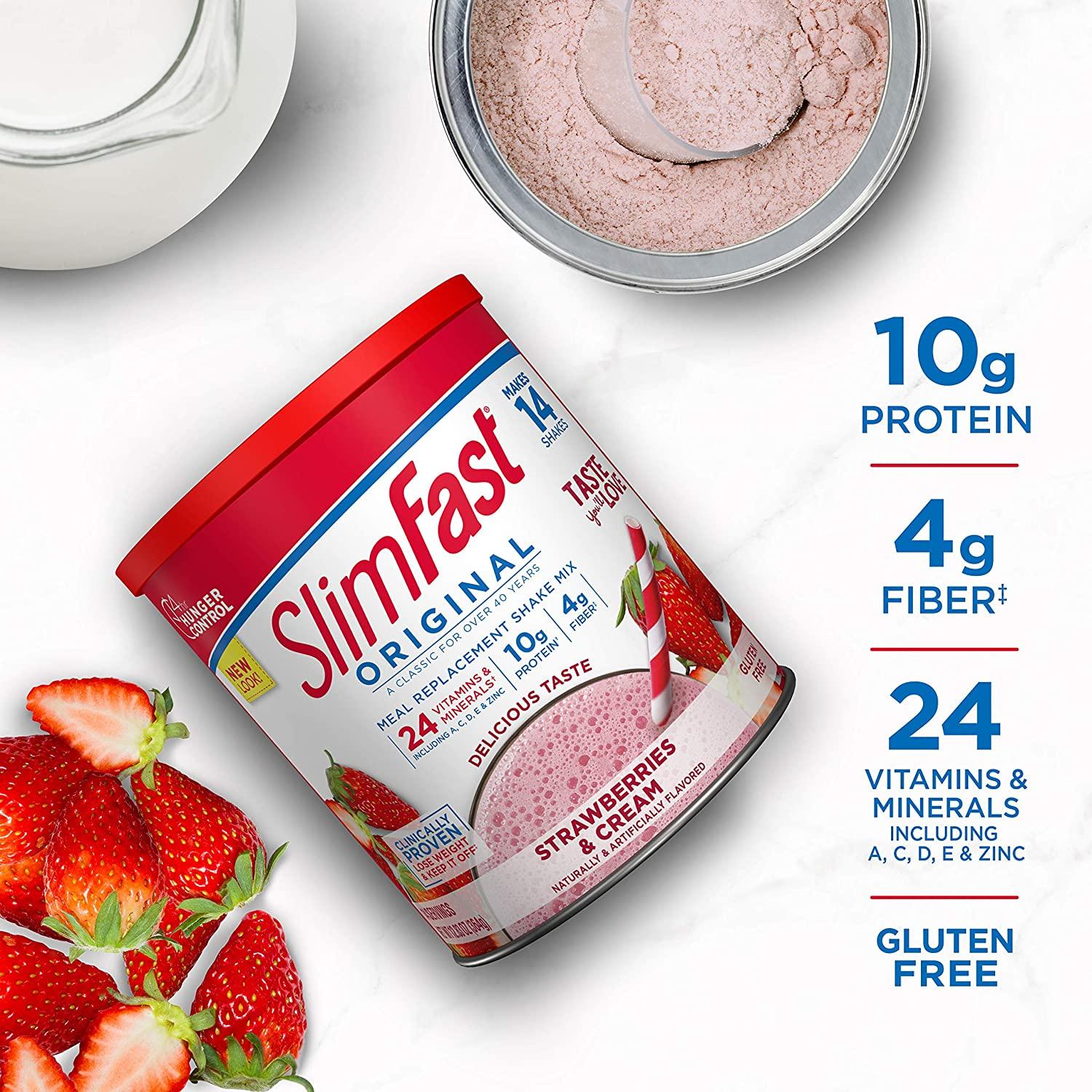 SlimFast Meal Replacement Shake Mix Strawberries & Cream 364g