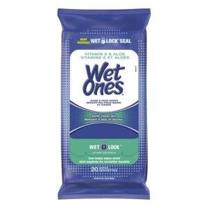 Wet Ones Travel Pack Vit E & Aloe 20CT, 10PC Tray